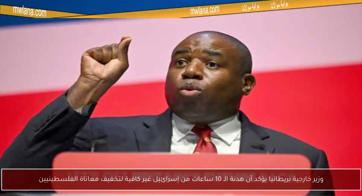 وزير خارجية بريطانيا يؤكد أن هدنة الـ 10 ساعات من إسرائيل غير كافية لتخفيف معاناة الفلسطينيين