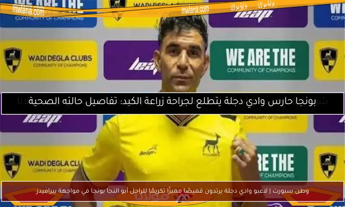 وطن سبورت | لاعبو وادي دجلة يرتدون قميصًا مميزًا تكريمًا للراحل أبو النجا بونجا في مواجهة بيراميدز