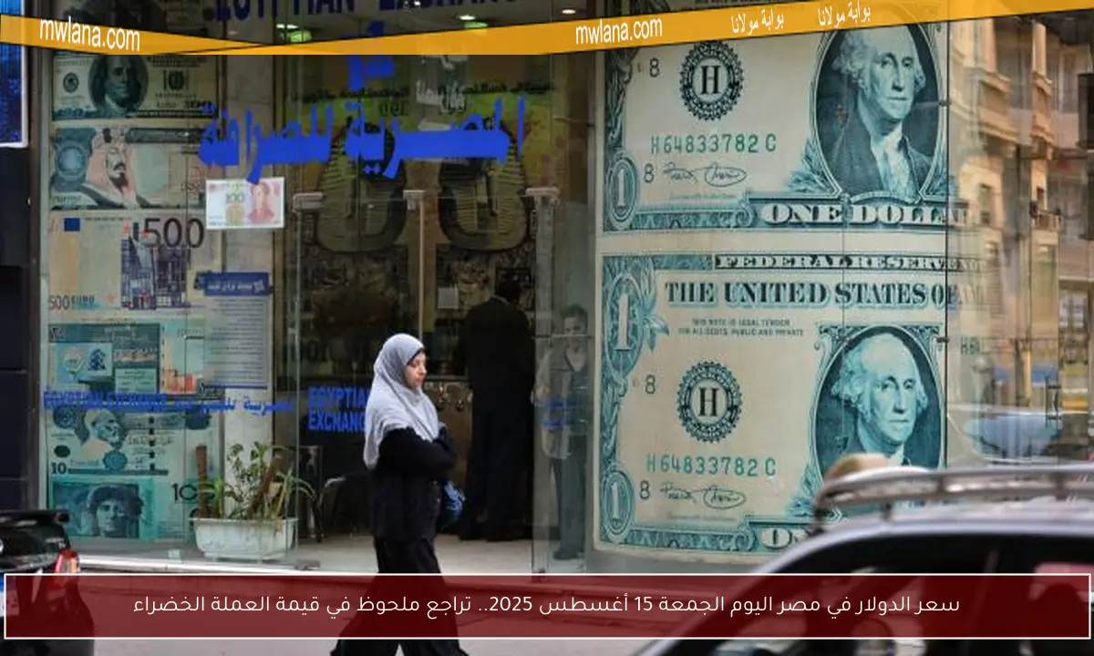 سعر الدولار في مصر اليوم الجمعة 15 أغسطس 2025.. تراجع ملحوظ في قيمة العملة الخضراء