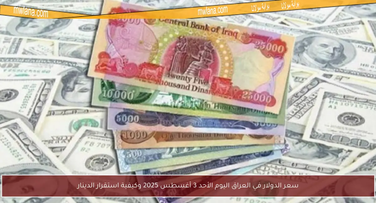 سعر الدولار في العراق اليوم الأحد 3 أغسطس 2025 وكيفية استقرار الدينار