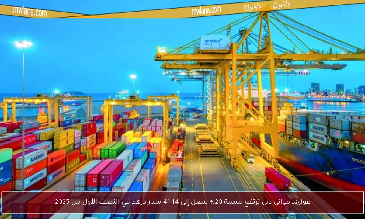 عوائد موانئ دبي ترتفع بنسبة 20% لتصل إلى 41.14 مليار درهم في النصف الأول من 2025