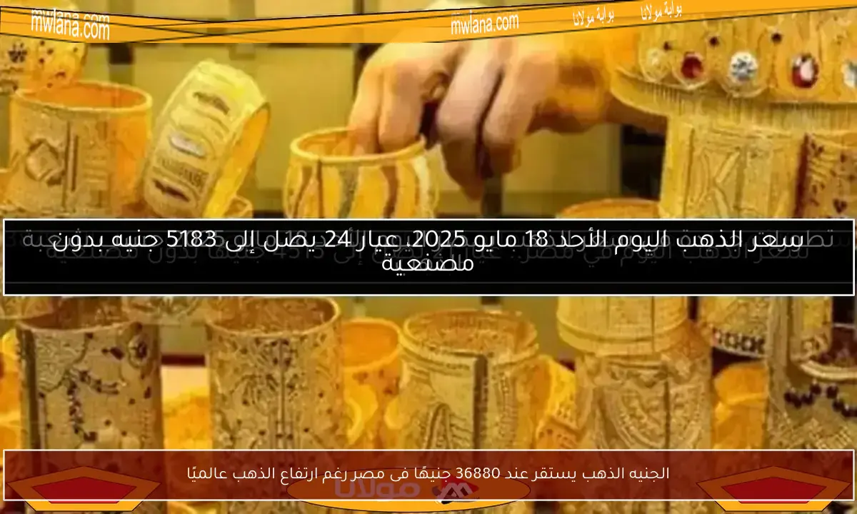 الجنيه الذهب يستقر عند 36880 جنيهًا فى مصر رغم ارتفاع الذهب عالميًا