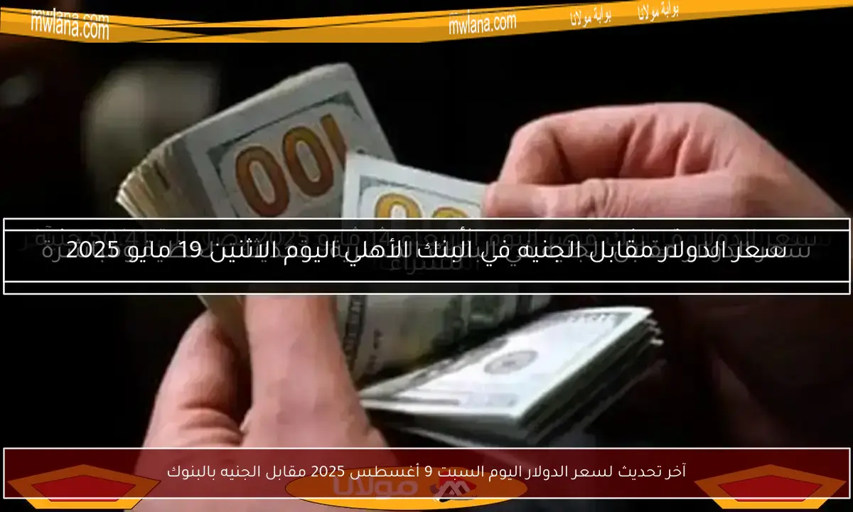 آخر تحديث لسعر الدولار اليوم السبت 9 أغسطس 2025 مقابل الجنيه بالبنوك