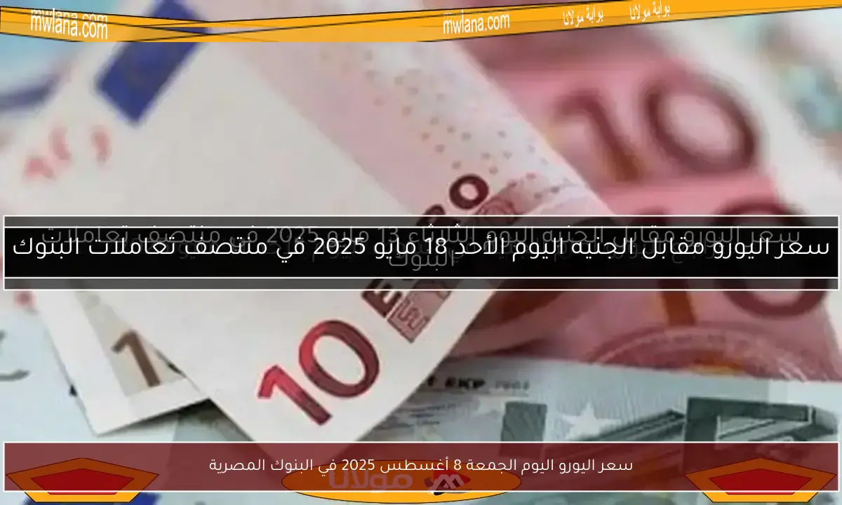 سعر اليورو اليوم الجمعة 8 أغسطس 2025 في البنوك المصرية