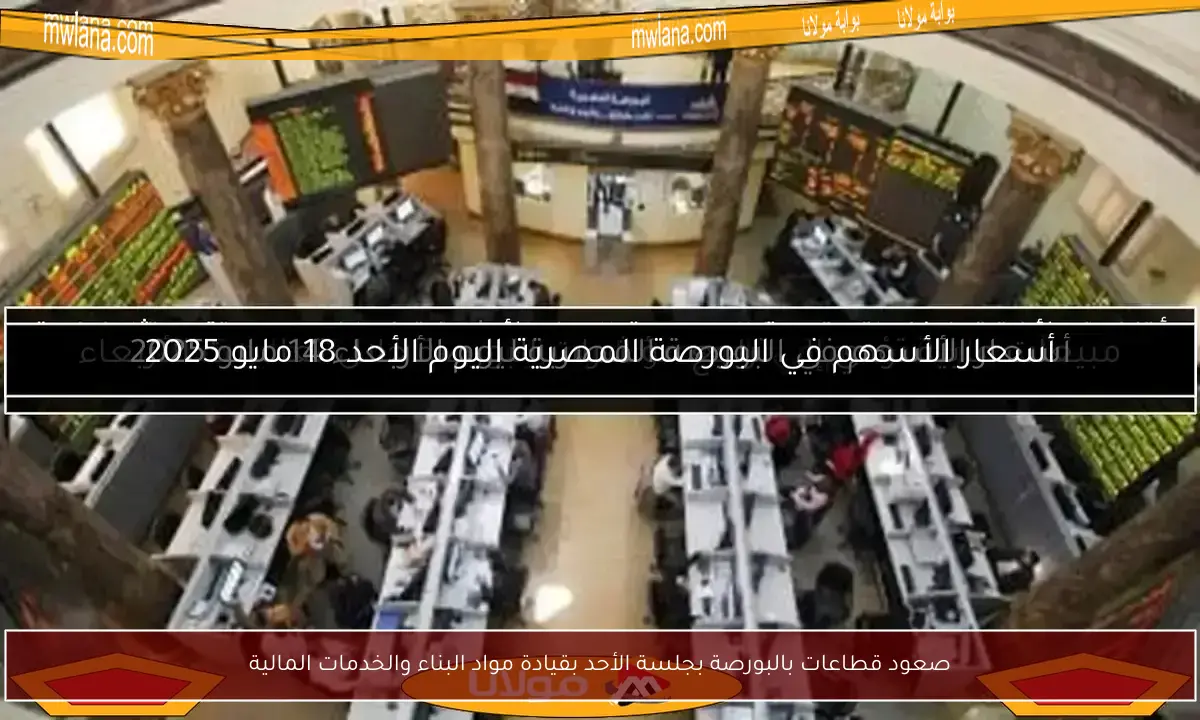 صعود قطاعات بالبورصة بجلسة الأحد بقيادة مواد البناء والخدمات المالية
