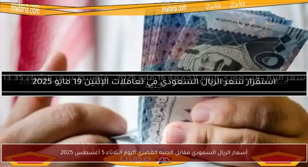 أسعار الريال السعودي مقابل الجنيه المصري اليوم الثلاثاء 5 أغسطس 2025