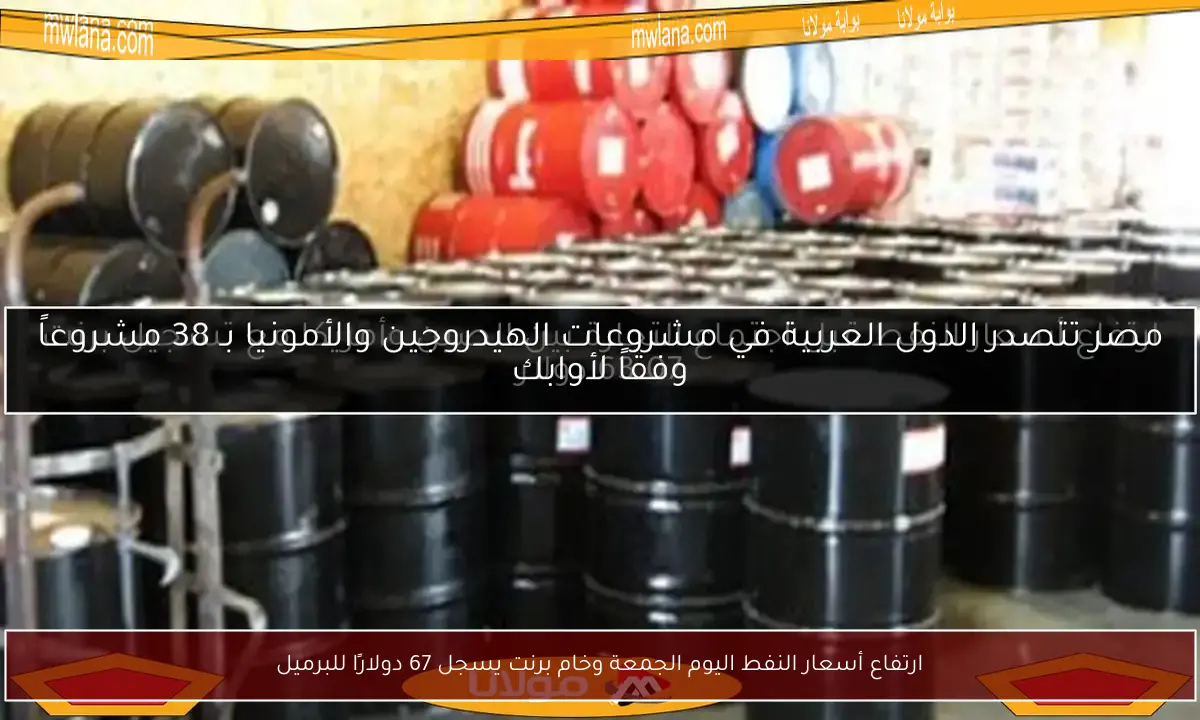ارتفاع أسعار النفط اليوم الجمعة وخام برنت يسجل 67 دولارًا للبرميل