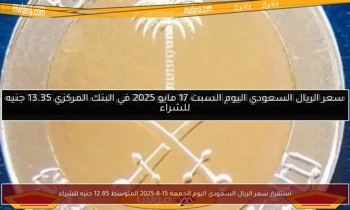 استقرار سعر الريال السعودى اليوم الجمعة 15-8-2025 المتوسط 12.85 جنيه للشراء