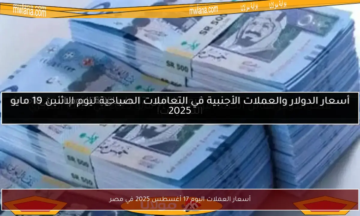 أسعار العملات اليوم 17 أغسطس 2025 في مصر