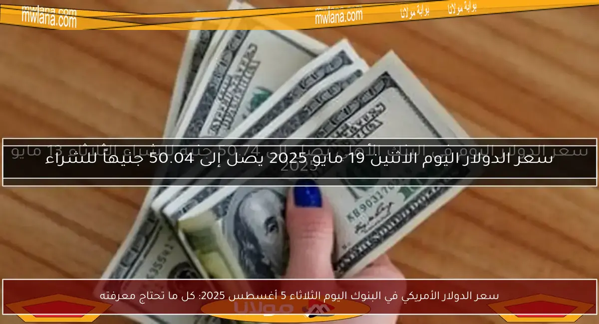 سعر الدولار الأمريكي في البنوك اليوم الثلاثاء 5 أغسطس 2025: كل ما تحتاج معرفته