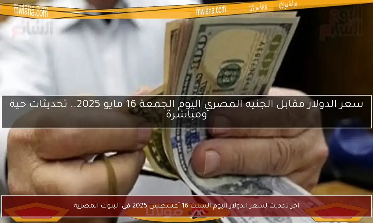 آخر تحديث لسعر الدولار اليوم السبت 16 أغسطس 2025 في البنوك المصرية