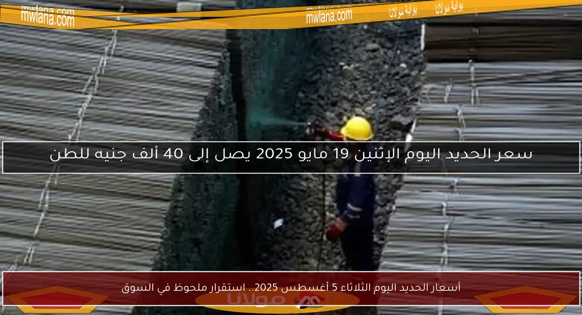 أسعار الحديد اليوم الثلاثاء 5 أغسطس 2025.. استقرار ملحوظ في السوق