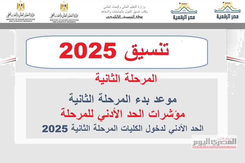 متى يبدأ تنسيق المرحلة الثانية 2025؟ تعرف على المؤشرات المتوقعة للكليات العلمية والأدبية