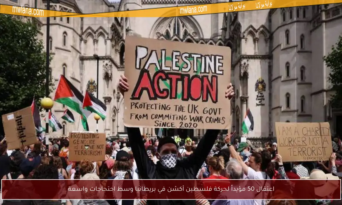 اعتقال 50 مؤيداً لحركة فلسطين أكشن في بريطانيا وسط احتجاجات واسعة