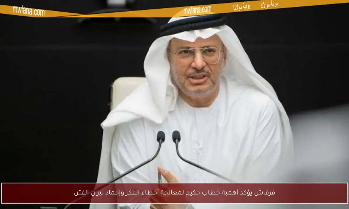 قرقاش يؤكد أهمية خطاب حكيم لمعالجة أخطاء الفكر وإخماد نيران الفتن