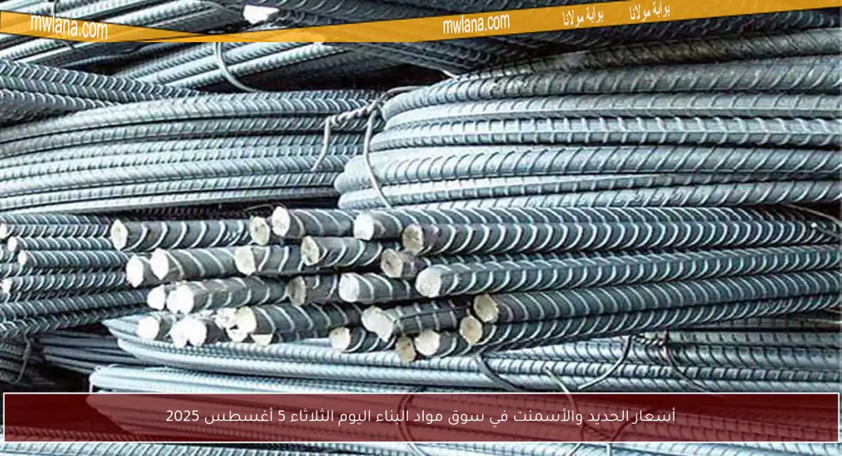 أسعار الحديد والأسمنت في سوق مواد البناء اليوم الثلاثاء 5 أغسطس 2025