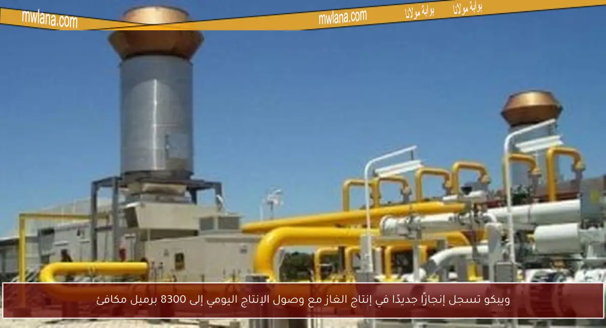 ويبكو تسجل إنجازًا جديدًا في إنتاج الغاز مع وصول الإنتاج اليومي إلى 8300 برميل مكافئ