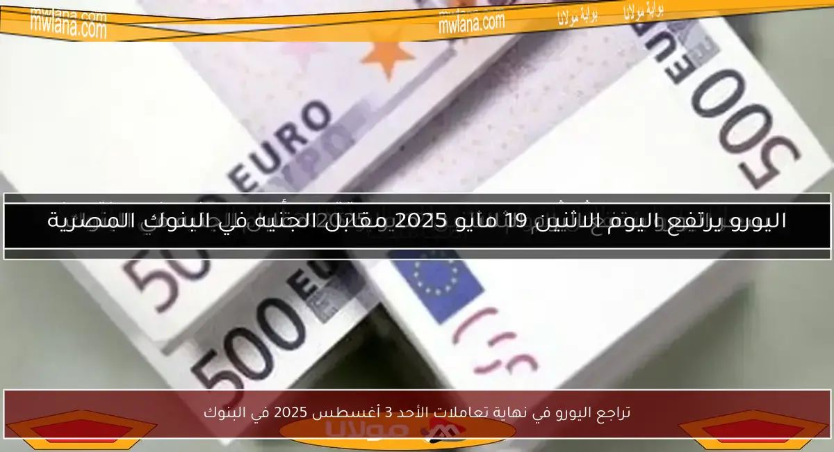 تراجع اليورو في نهاية تعاملات الأحد 3 أغسطس 2025 في البنوك