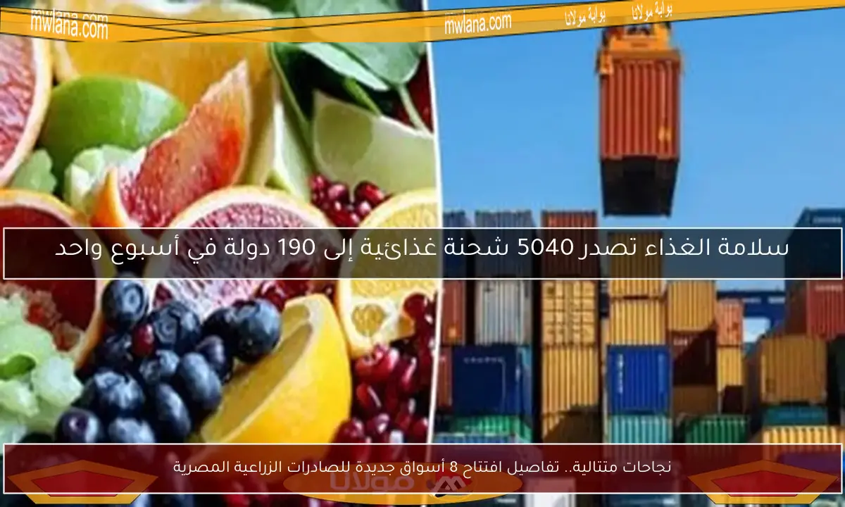 نجاحات متتالية.. تفاصيل افتتاح 8 أسواق جديدة للصادرات الزراعية المصرية