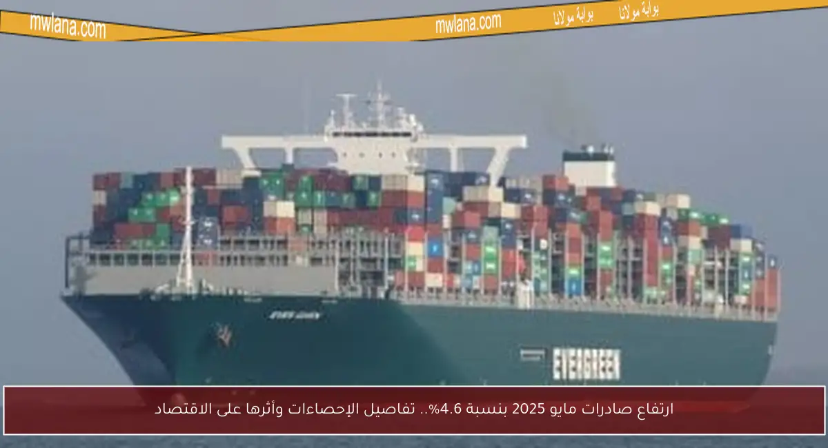 ارتفاع صادرات مايو 2025 بنسبة 4.6%.. تفاصيل الإحصاءات وأثرها على الاقتصاد