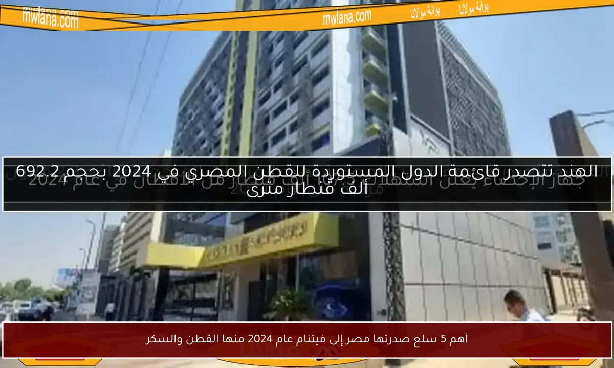 أهم 5 سلع صدرتها مصر إلى فيتنام عام 2024 منها القطن والسكر