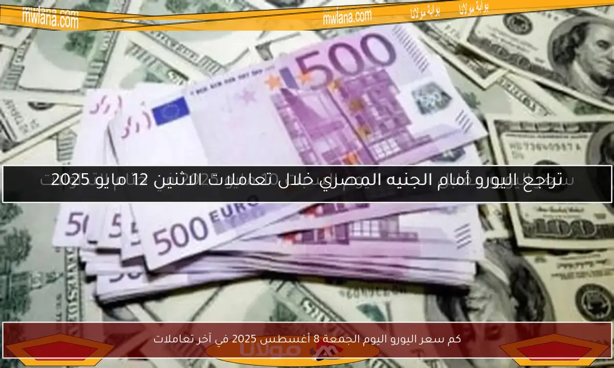 كم سعر اليورو اليوم الجمعة 8 أغسطس 2025 في آخر تعاملات