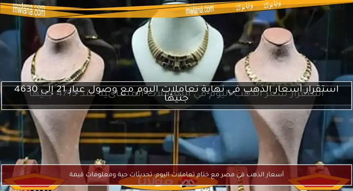 أسعار الذهب في مصر مع ختام تعاملات اليوم: تحديثات حية ومعلومات قيمة