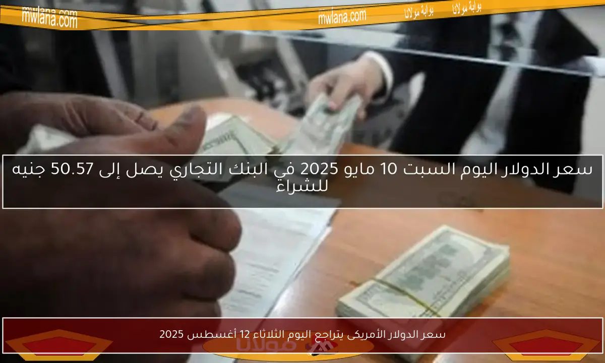 سعر الدولار الأمريكى يتراجع اليوم الثلاثاء 12 أغسطس 2025