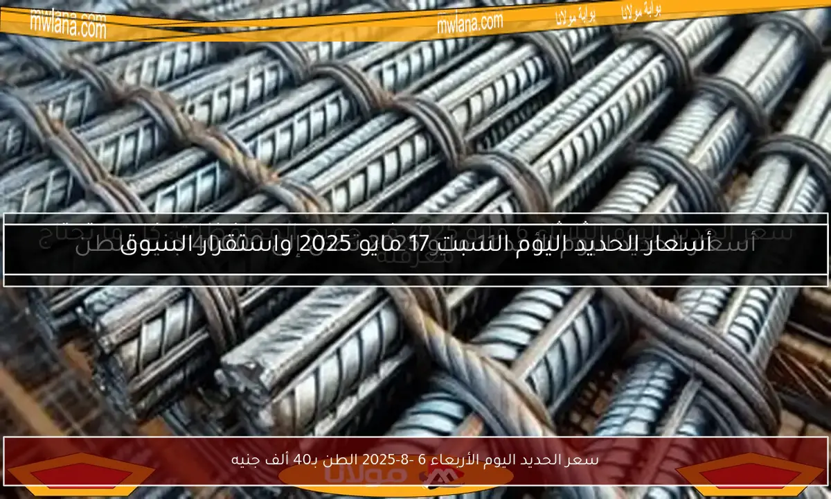 سعر الحديد اليوم الأربعاء 6 -8-2025 الطن بـ40 ألف جنيه