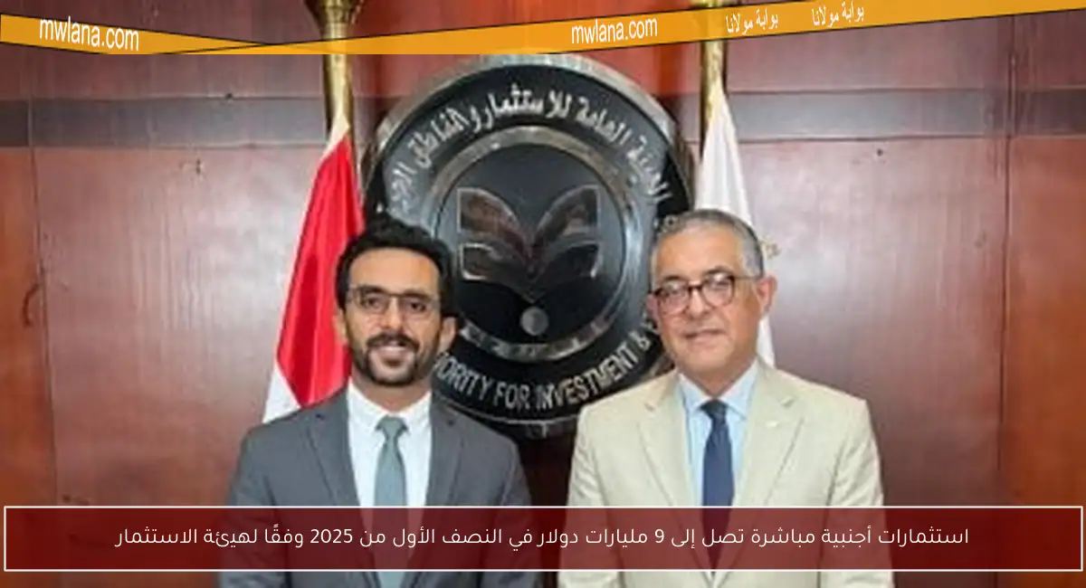 استثمارات أجنبية مباشرة تصل إلى 9 مليارات دولار في النصف الأول من 2025 وفقًا لهيئة الاستثمار