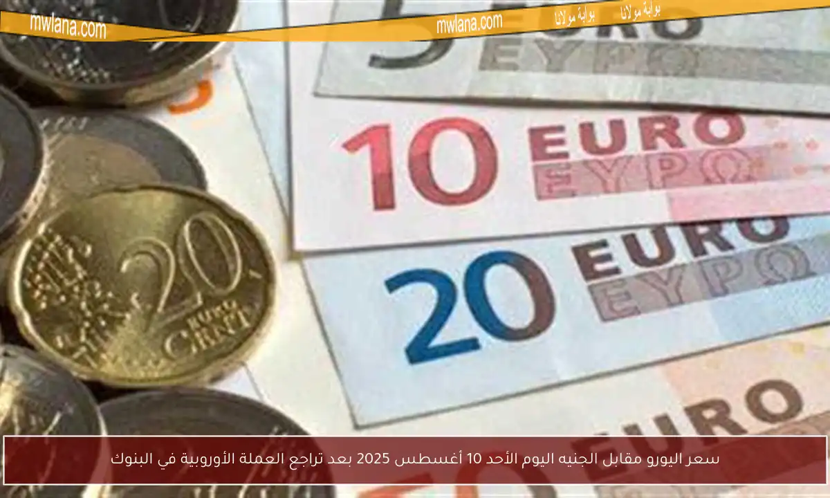 سعر اليورو مقابل الجنيه اليوم الأحد 10 أغسطس 2025 بعد تراجع العملة الأوروبية في البنوك