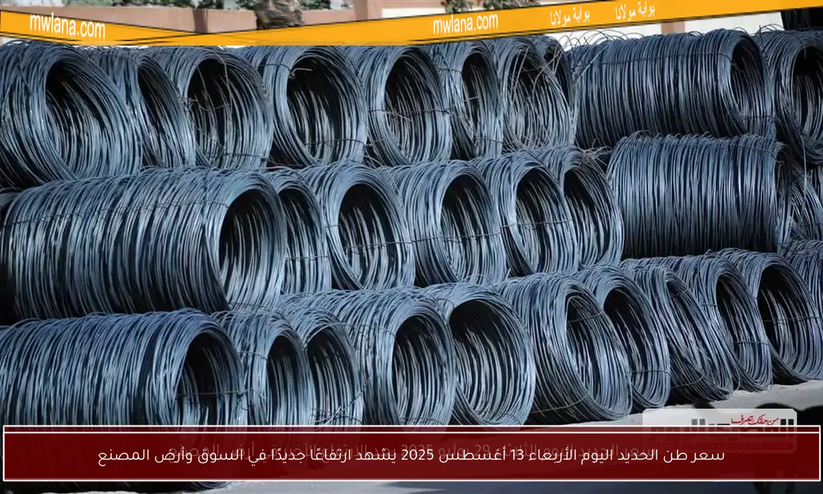 سعر طن الحديد اليوم الأربعاء 13 أغسطس 2025 يشهد ارتفاعًا جديدًا في السوق وأرض المصنع