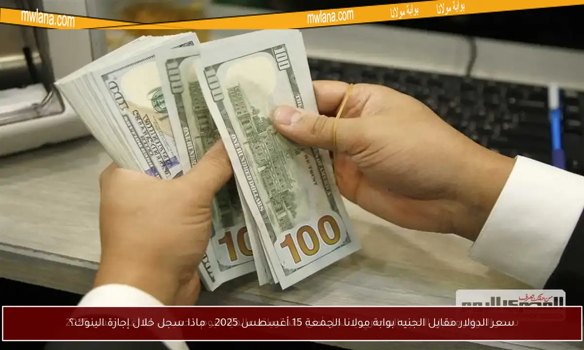 سعر الدولار مقابل الجنيه بوابة مولانا الجمعة 15 أغسطس 2025.. ماذا سجل خلال إجازة البنوك؟