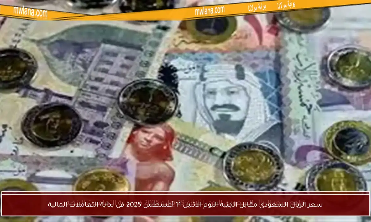 سعر الريال السعودي مقابل الجنيه اليوم الاثنين 11 أغسطس 2025 في بداية التعاملات المالية