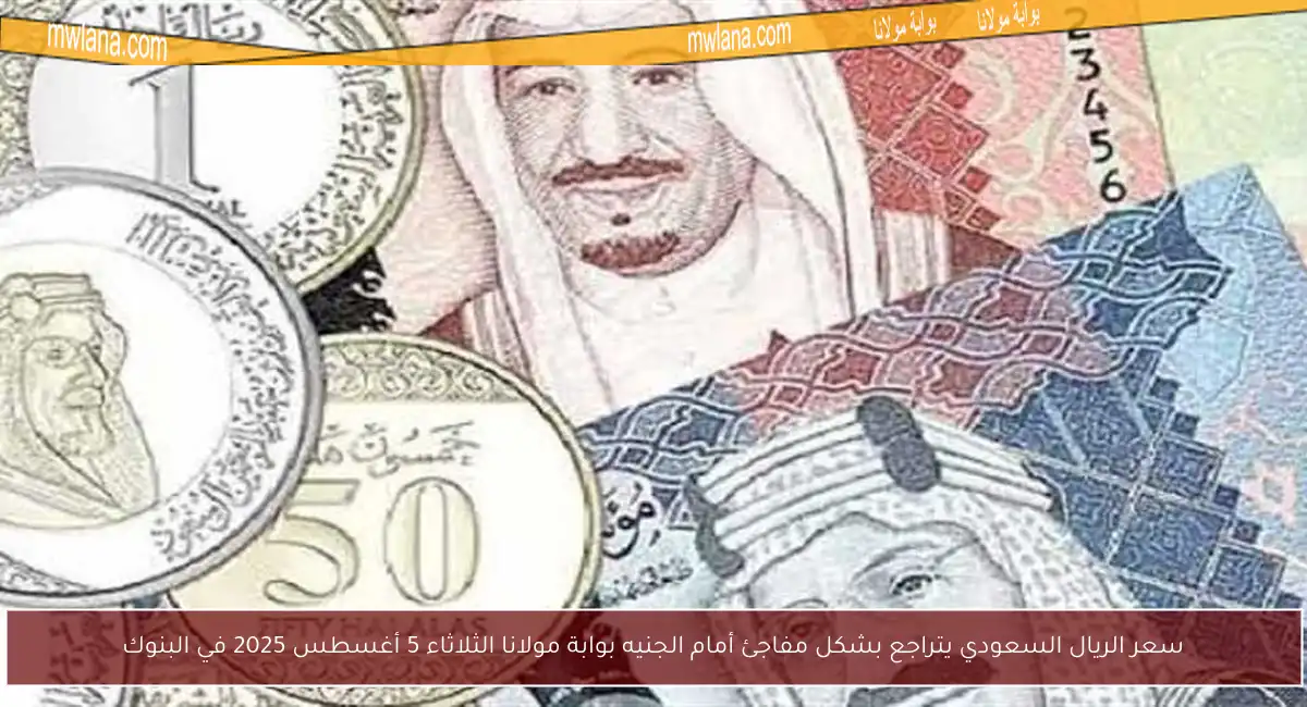 سعر الريال السعودي يتراجع بشكل مفاجئ أمام الجنيه بوابة مولانا الثلاثاء 5 أغسطس 2025 في البنوك