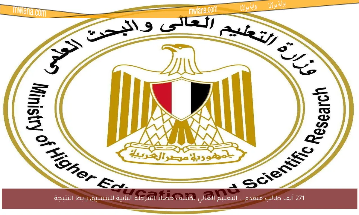 271 ألف طالب متقدم .. التعليم العالي تكشف حصاد المرحلة الثانية للتنسيق رابط النتيجة