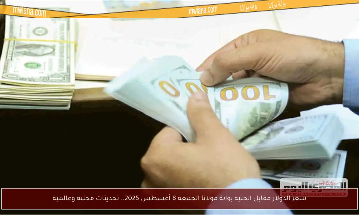 سعر الدولار مقابل الجنيه بوابة مولانا الجمعة 8 أغسطس 2025.. تحديثات محلية وعالمية
