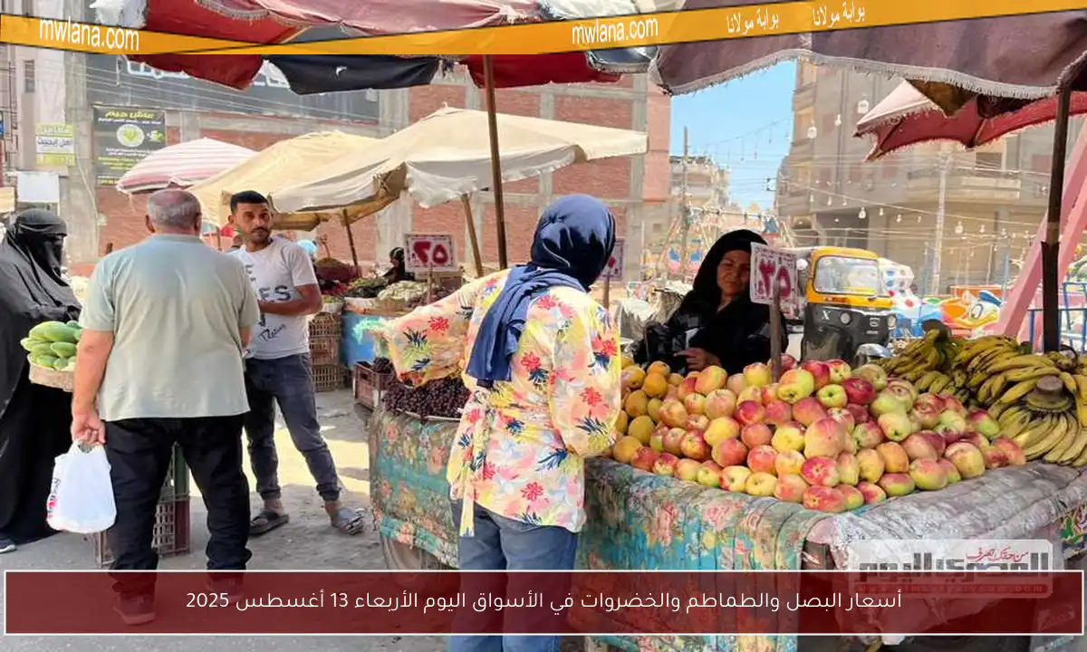 أسعار البصل والطماطم والخضروات في الأسواق اليوم الأربعاء 13 أغسطس 2025