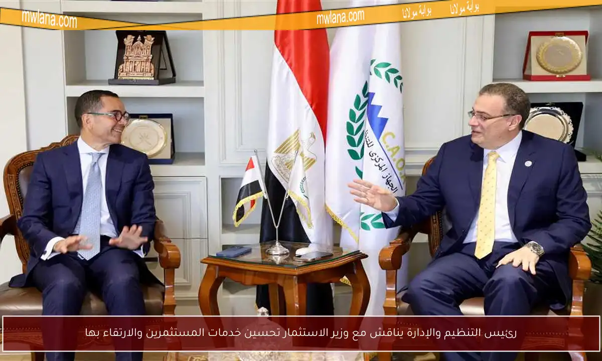رئيس التنظيم والإدارة يناقش مع وزير الاستثمار تحسين خدمات المستثمرين والارتقاء بها