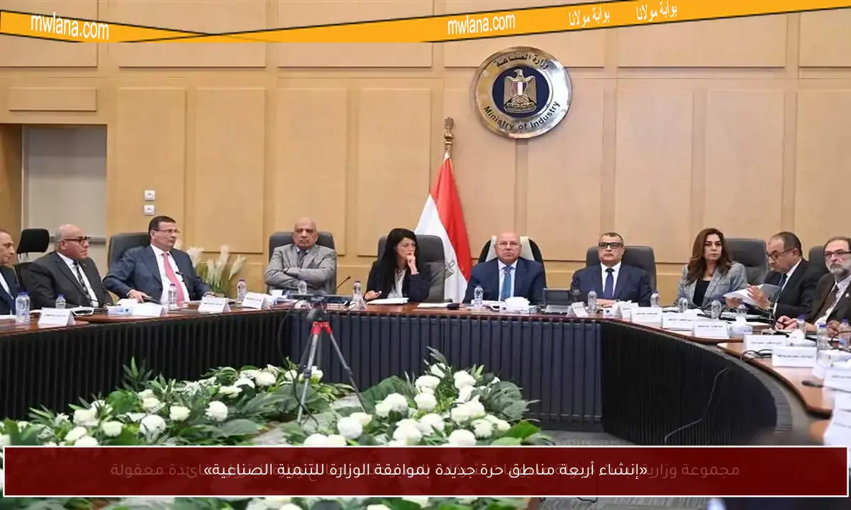 «إنشاء أربعة مناطق حرة جديدة بموافقة الوزارة للتنمية الصناعية»
