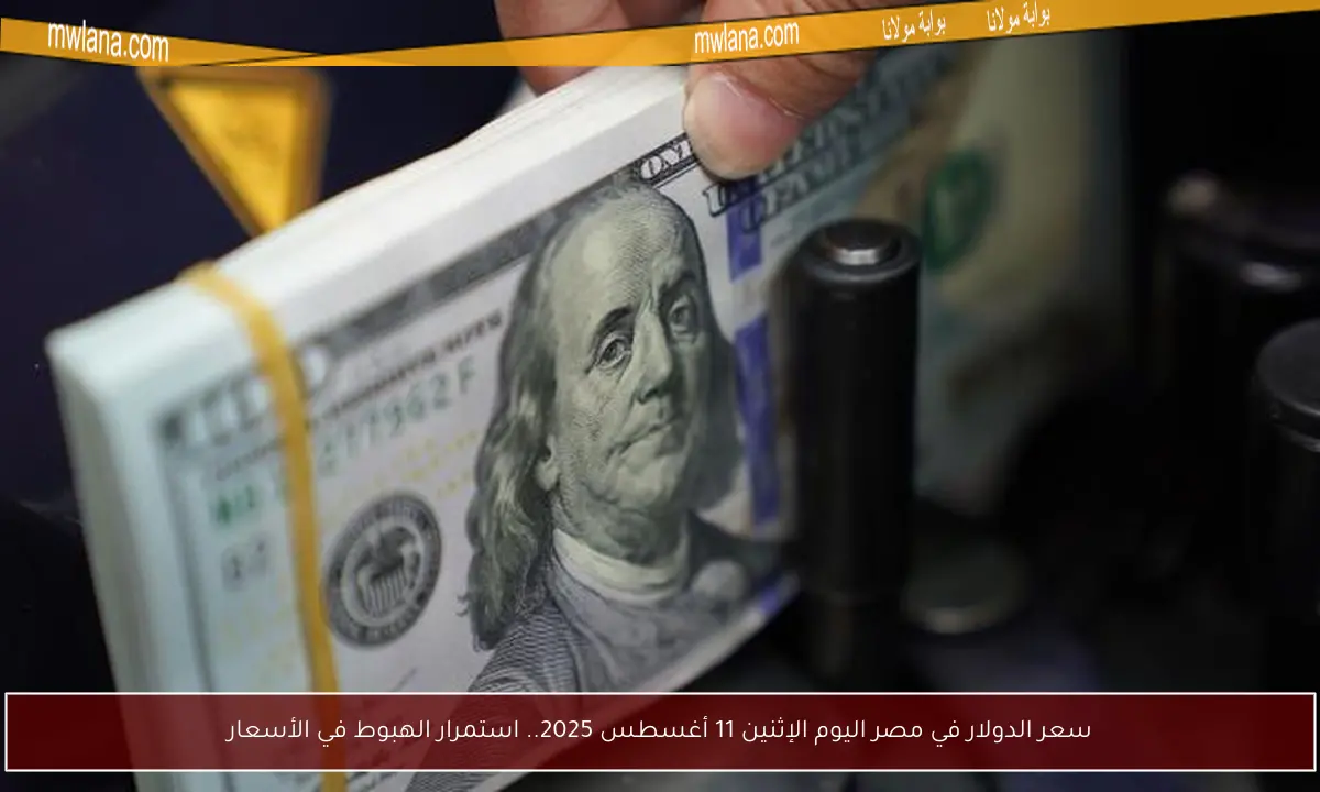 سعر الدولار في مصر اليوم الإثنين 11 أغسطس 2025.. استمرار الهبوط في الأسعار