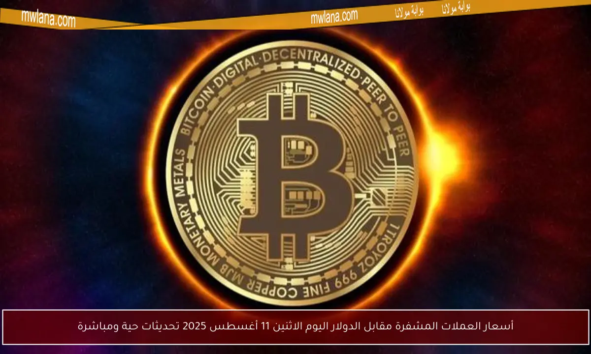 أسعار العملات المشفرة مقابل الدولار اليوم الاثنين 11 أغسطس 2025 تحديثات حية ومباشرة