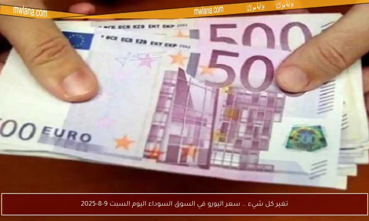 تغير كل شيء .. سعر اليورو في السوق السوداء اليوم السبت 9-8-2025