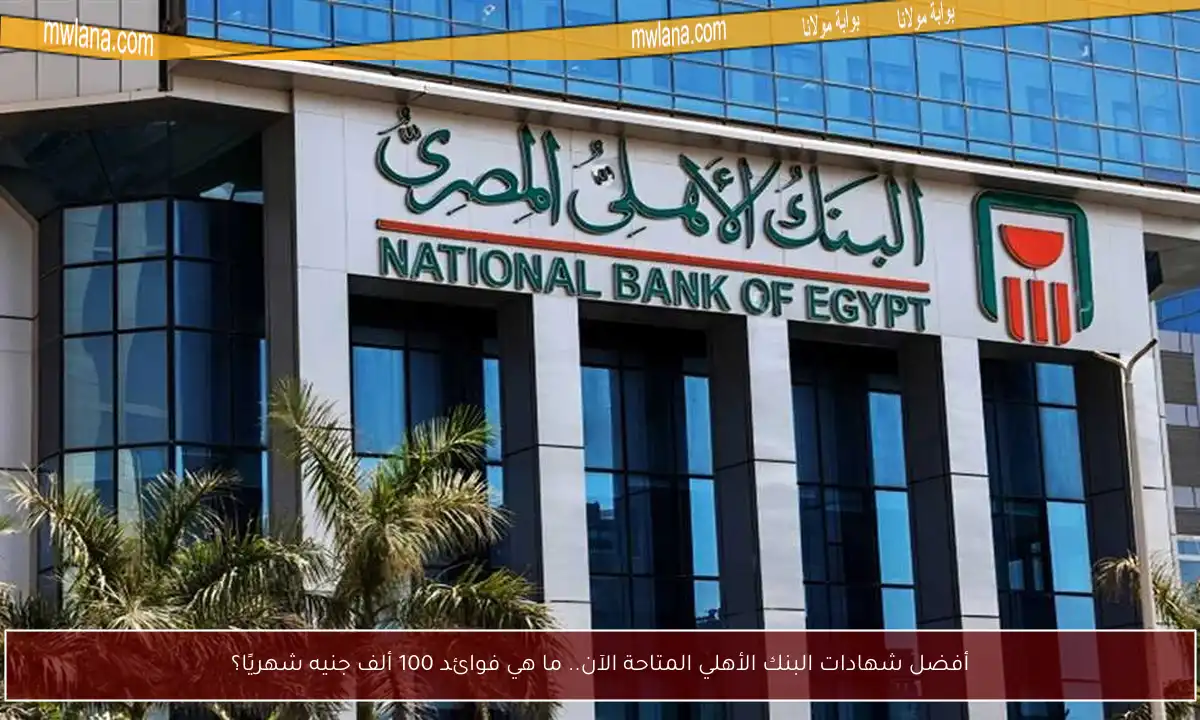 أفضل شهادات البنك الأهلي المتاحة الآن.. ما هي فوائد 100 ألف جنيه شهريًا؟