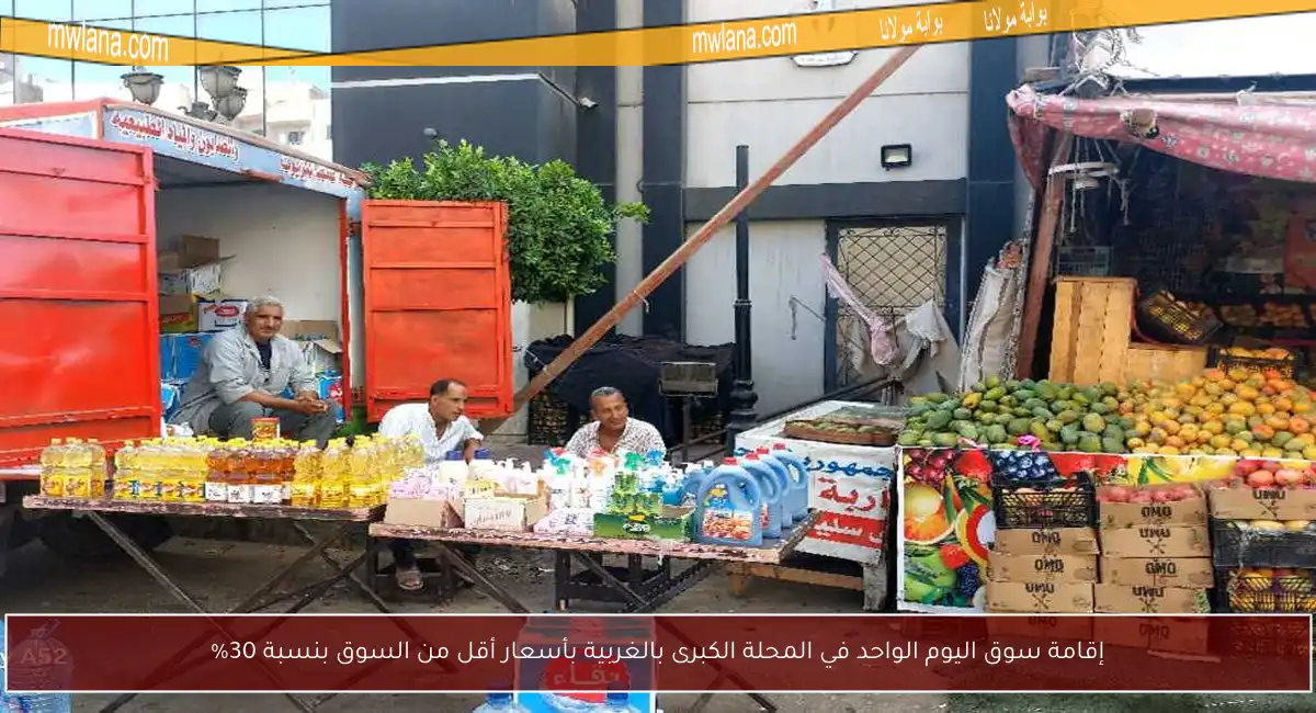 إقامة سوق اليوم الواحد في المحلة الكبرى بالغربية بأسعار أقل من السوق بنسبة 30%