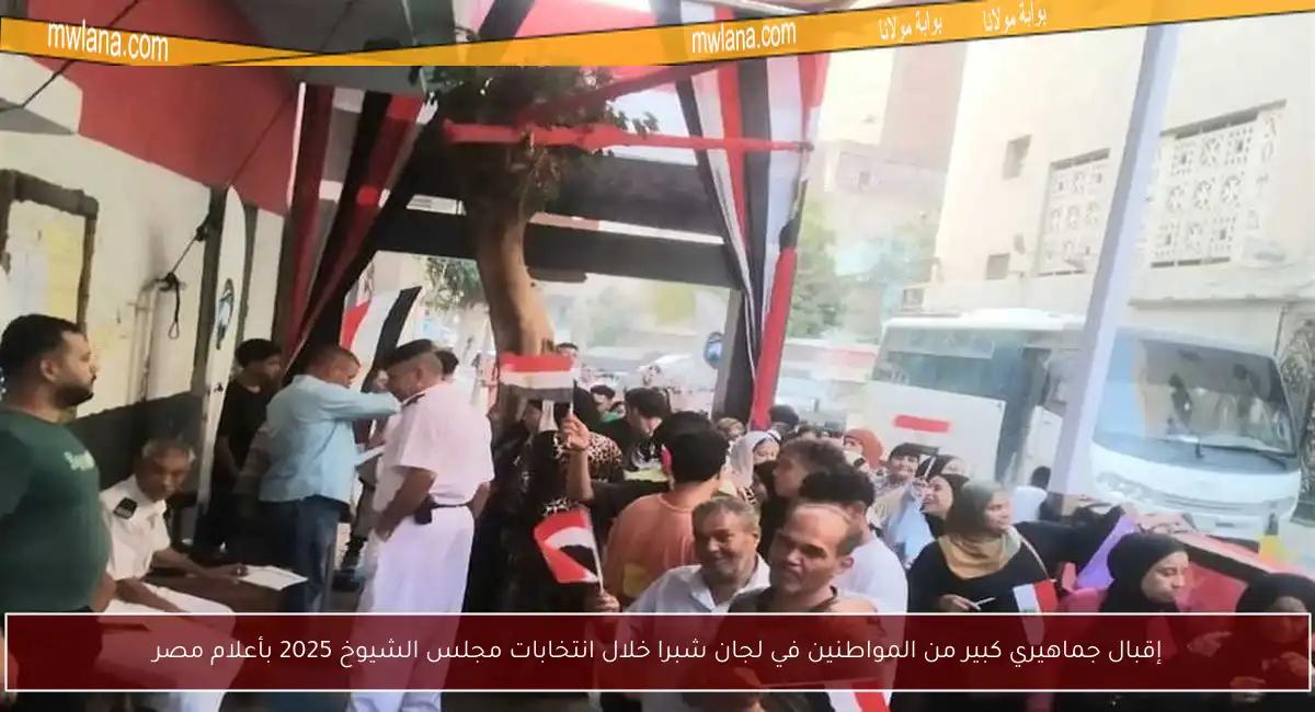 إقبال جماهيري كبير من المواطنين في لجان شبرا خلال انتخابات مجلس الشيوخ 2025 بأعلام مصر