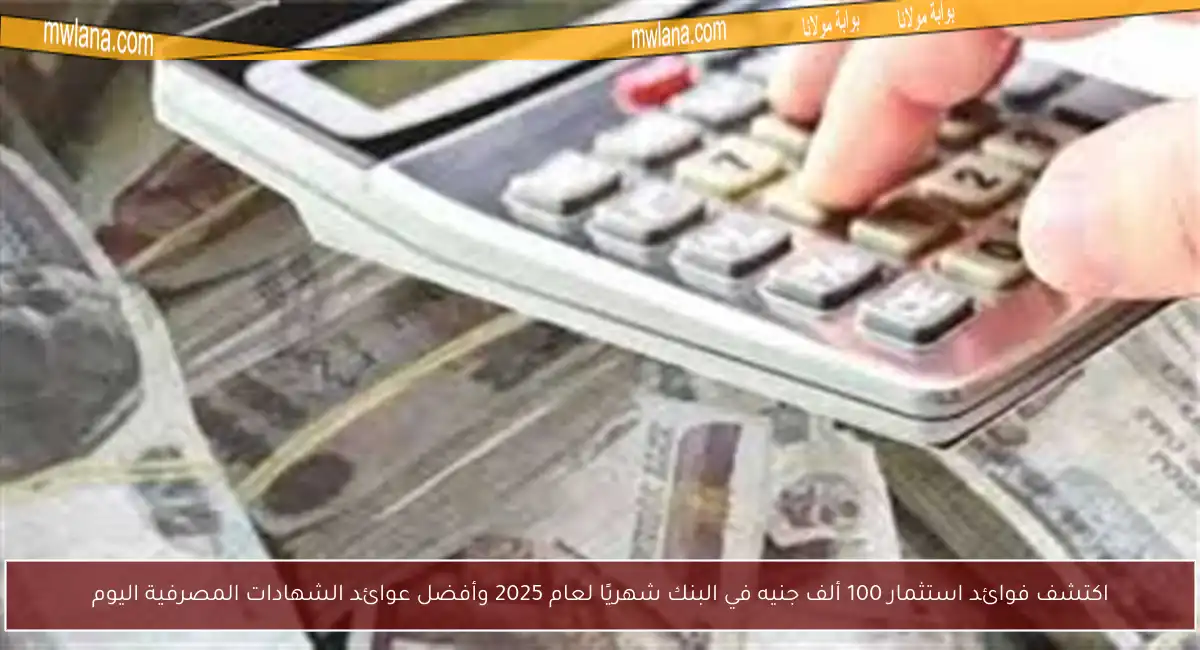 اكتشف فوائد استثمار 100 ألف جنيه في البنك شهريًا لعام 2025 وأفضل عوائد الشهادات المصرفية اليوم