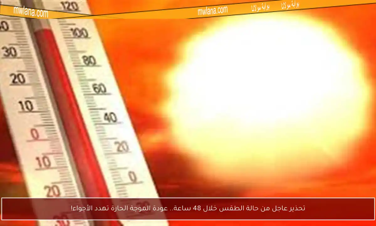 تحذير عاجل من حالة الطقس خلال 48 ساعة.. عودة الموجة الحارة تهدد الأجواء!