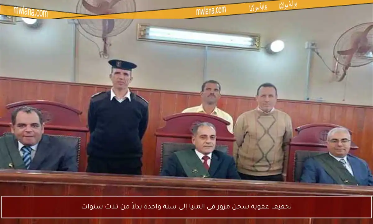 تخفيف عقوبة سجن مزور في المنيا إلى سنة واحدة بدلاً من ثلاث سنوات