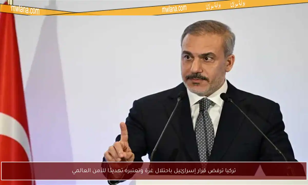 تركيا ترفض قرار إسرائيل باحتلال غزة وتعتبره تهديدًا للأمن العالمي